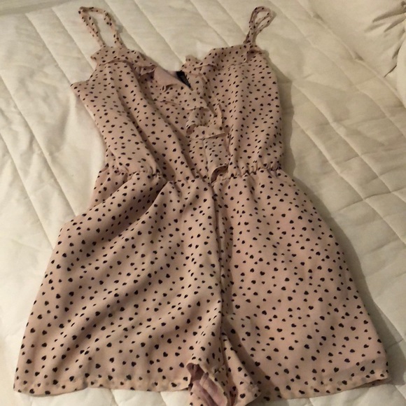 H&M Pants - H&M romper pink hearts 6 ruffles